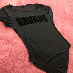 Sexy mesh SAVAGE bodysuit